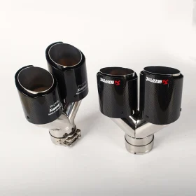 Akrapovic Car Exhaust System Twin Outlets Glossy Carbon Fiber Exhaust Muffler Tips