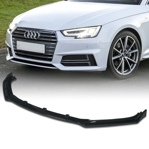 Audi A4/S4 B9 Gloss Black 3-Piece Front Lip Spoiler