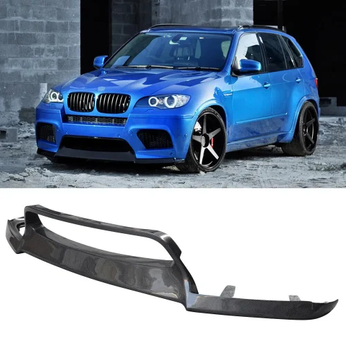 BMW E70 E71 X6M X5M V Style Front Bumper Lip Spoiler Splitter Carbon Look